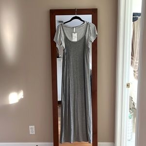 Grey with striped tee shirt jumper dress